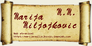 Marija Miljojković vizit kartica